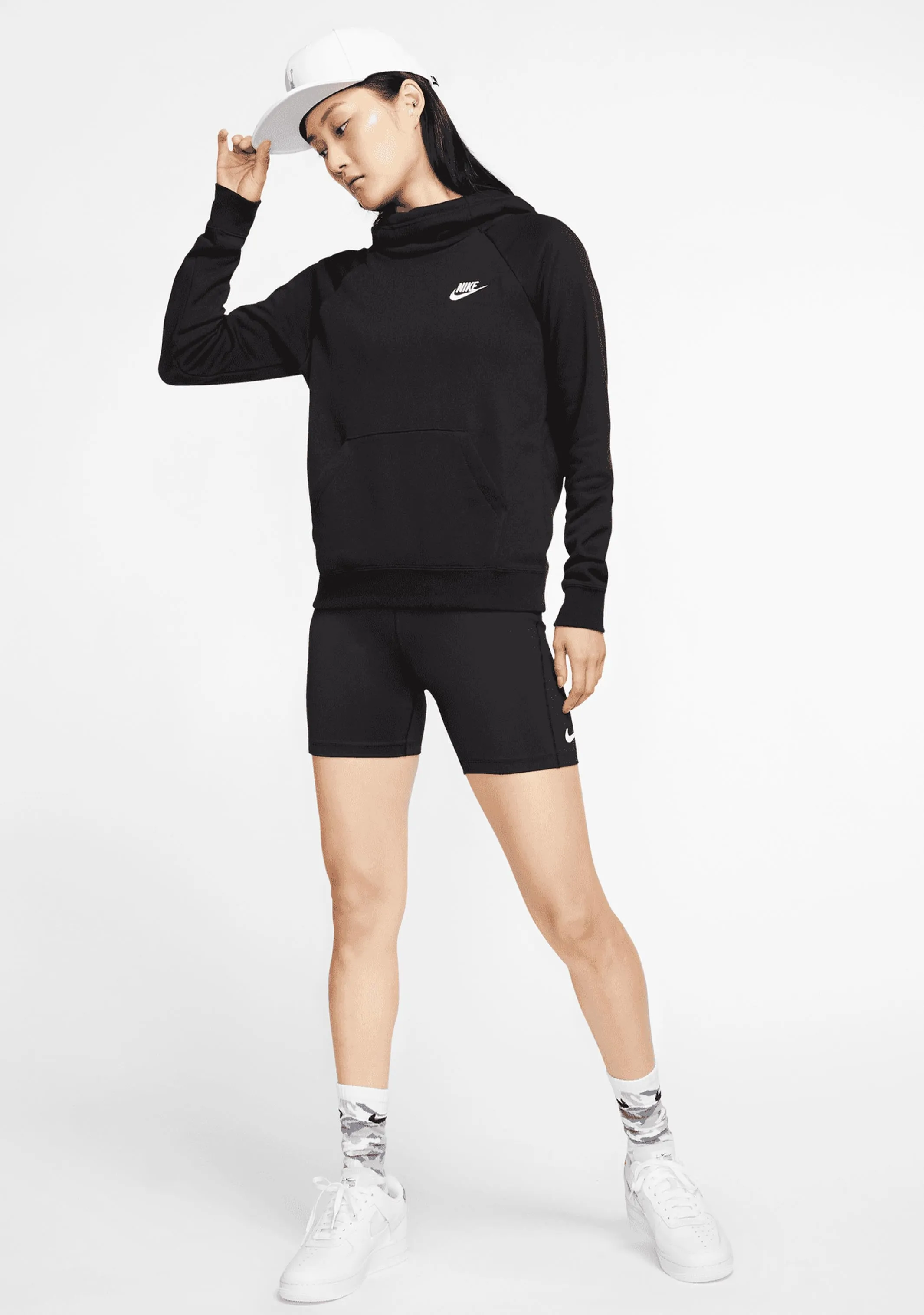 Nike Womens Sportswear Essential Fleece Funnel-Neck Hoodie <br> BV4116-010