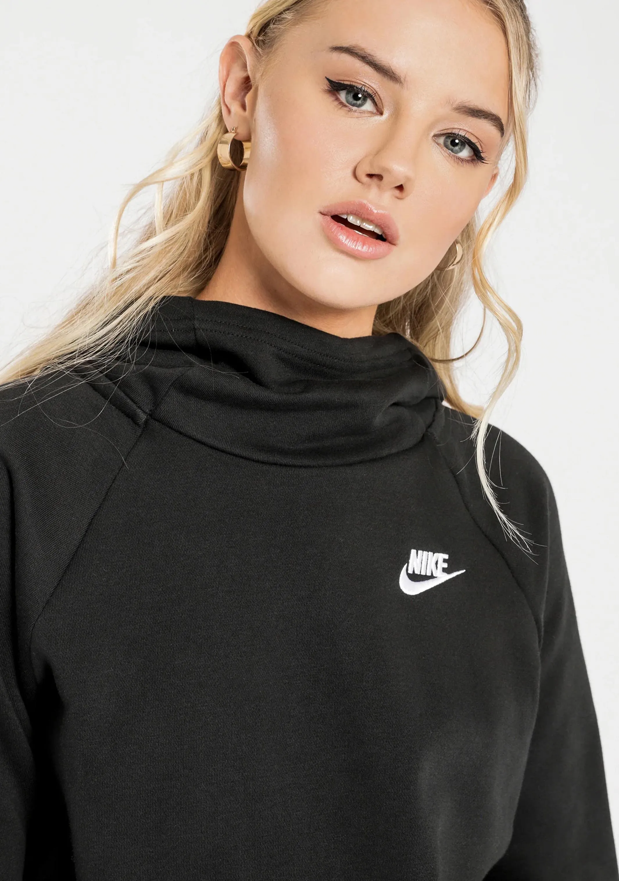 Nike Womens Sportswear Essential Fleece Funnel-Neck Hoodie <br> BV4116-010