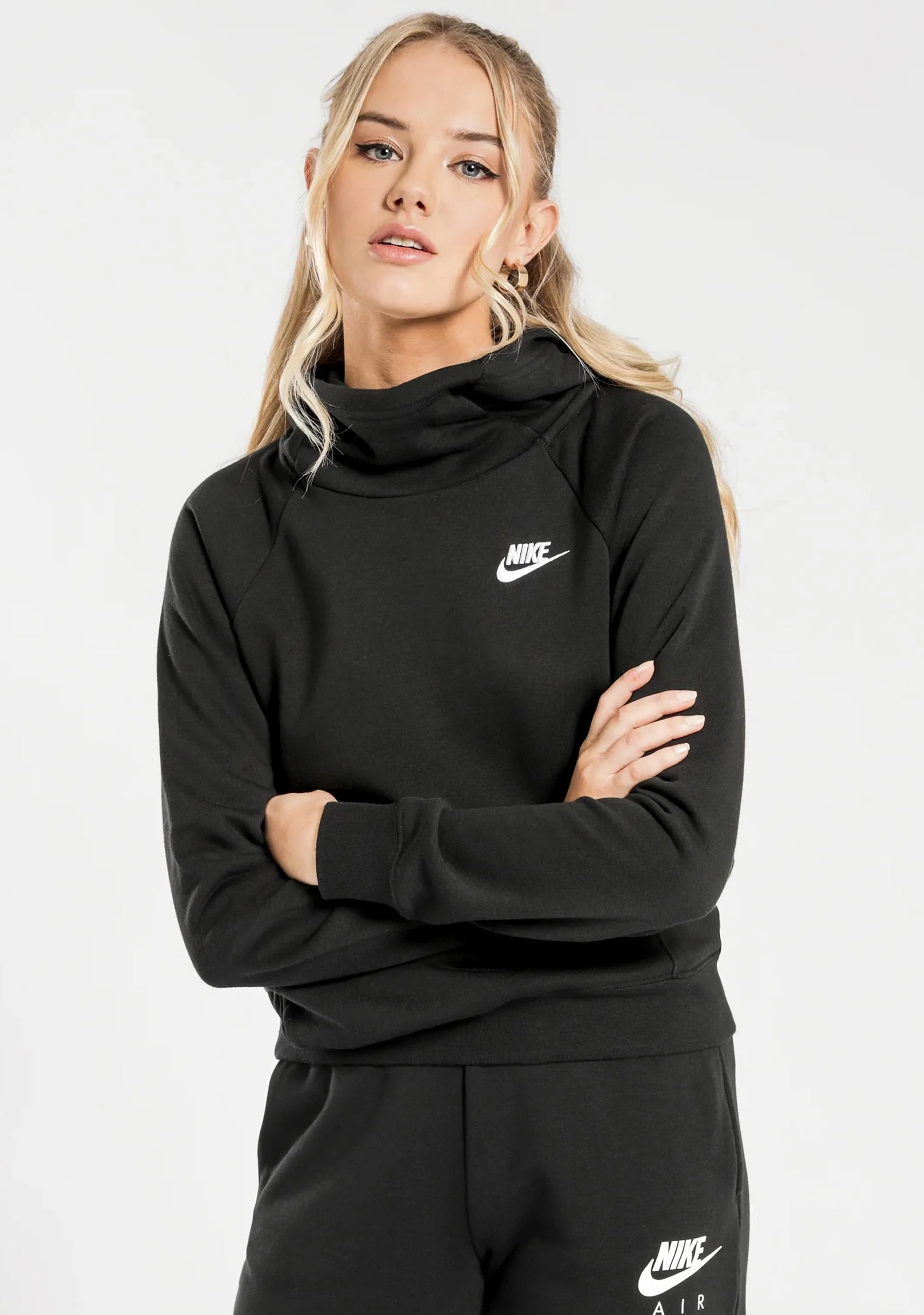 Nike Womens Sportswear Essential Fleece Funnel-Neck Hoodie <br> BV4116-010