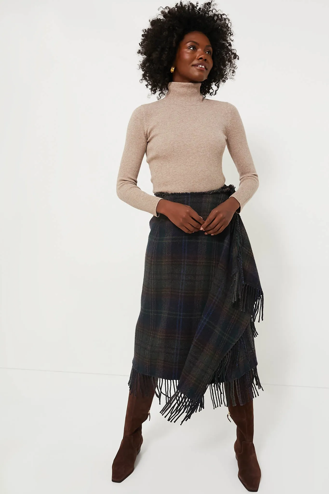 Plaid Multi Wool Blend Leonna Skirt