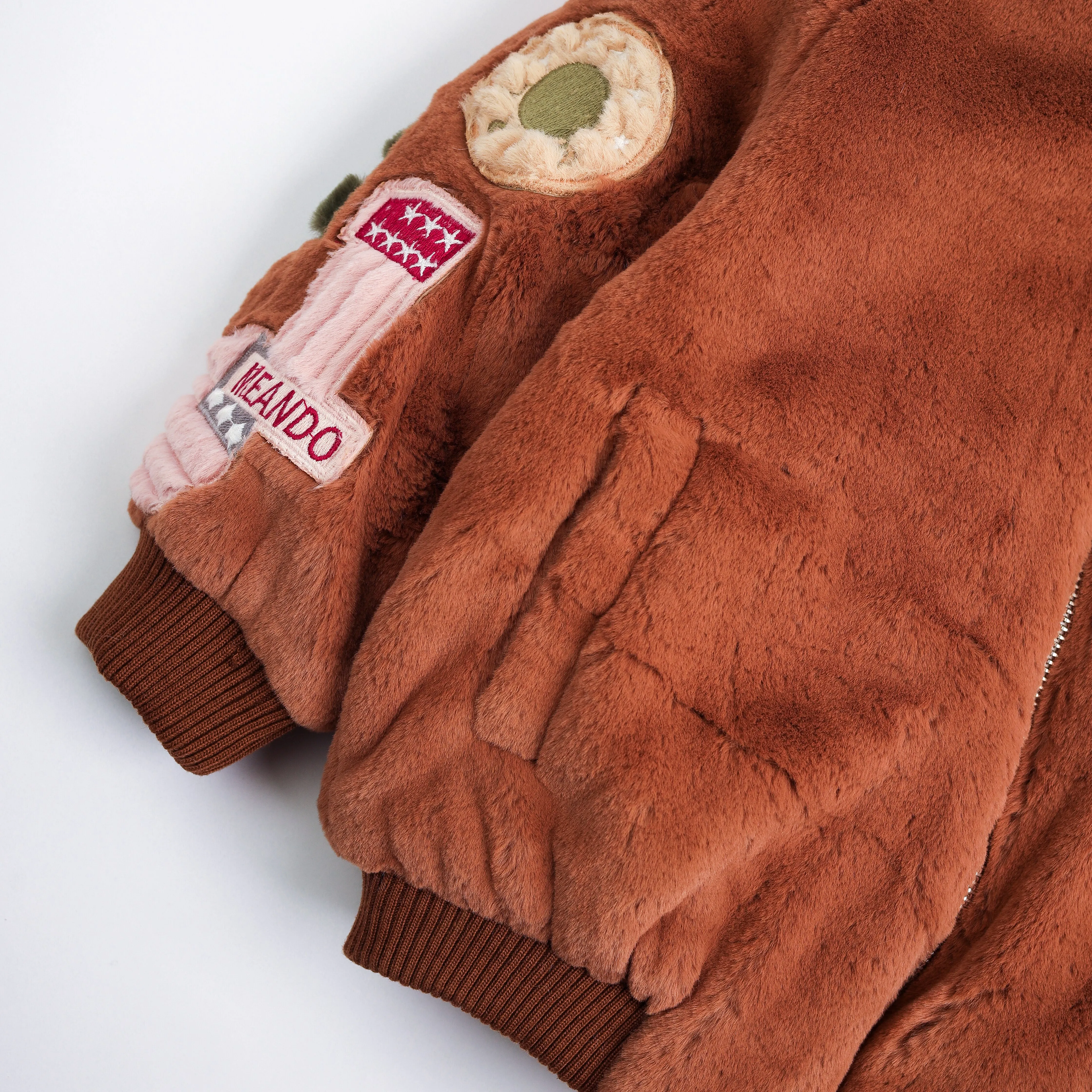 Premium Little Cozy Brown Fur Jacket For Girls 7286