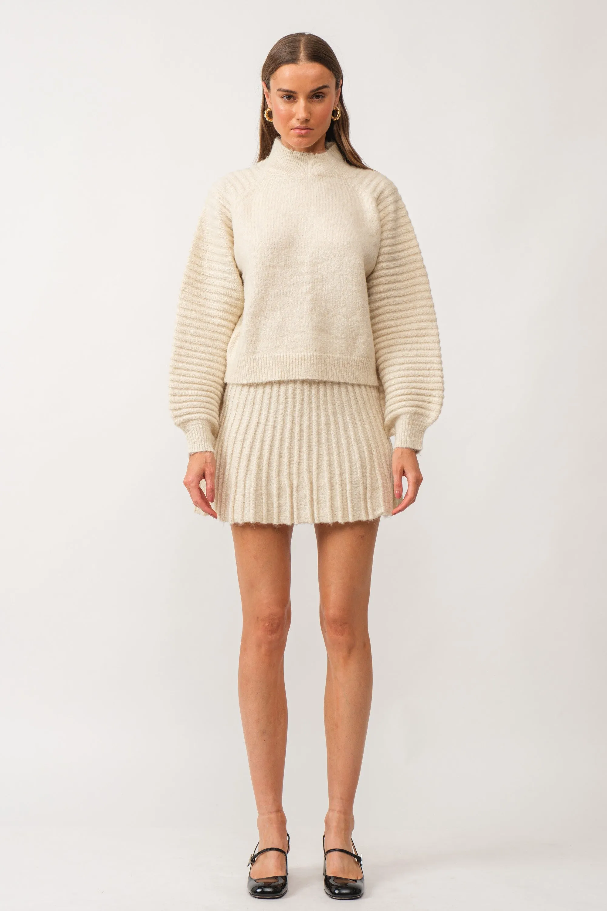 Ribbed Cream Sweater