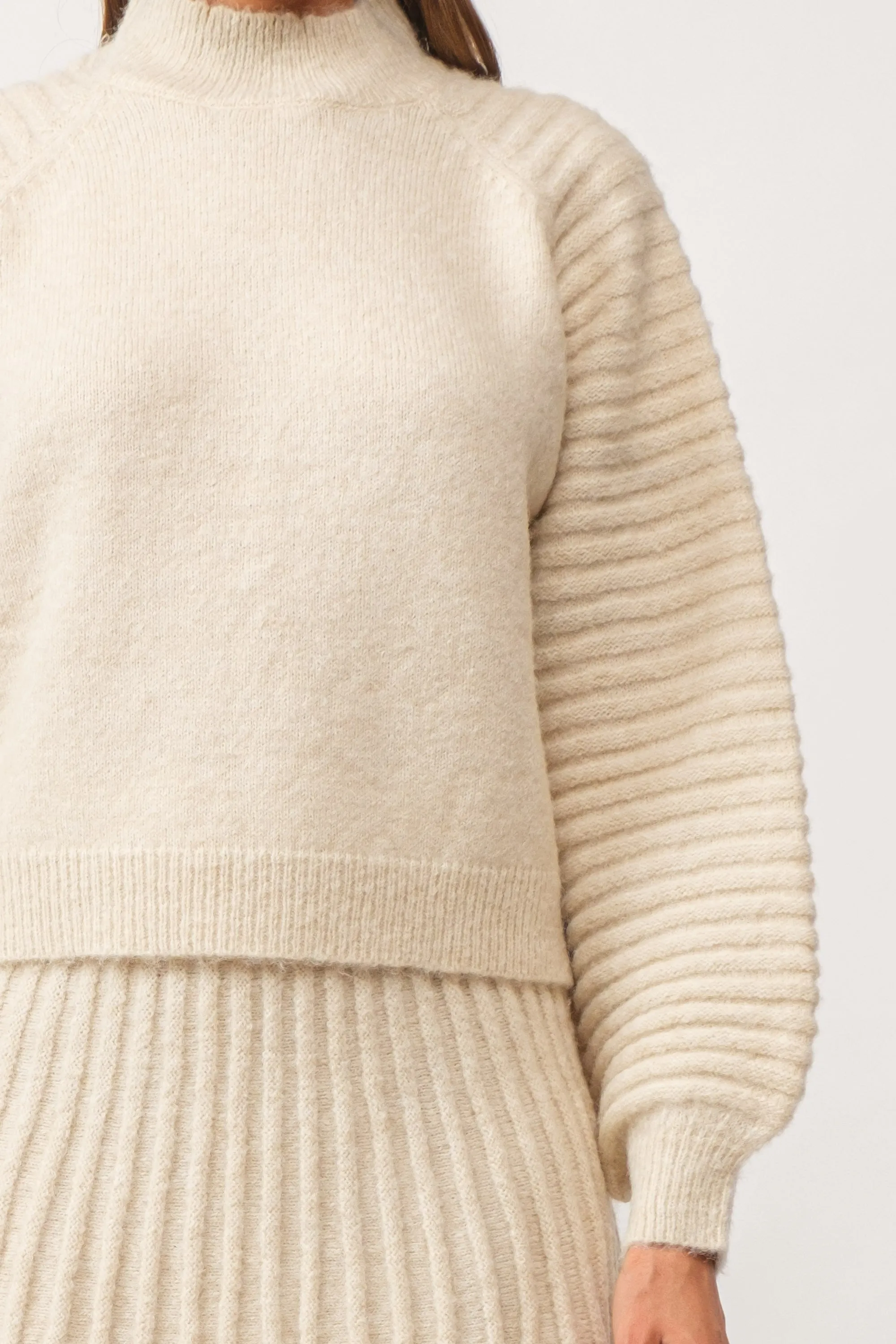 Ribbed Cream Sweater