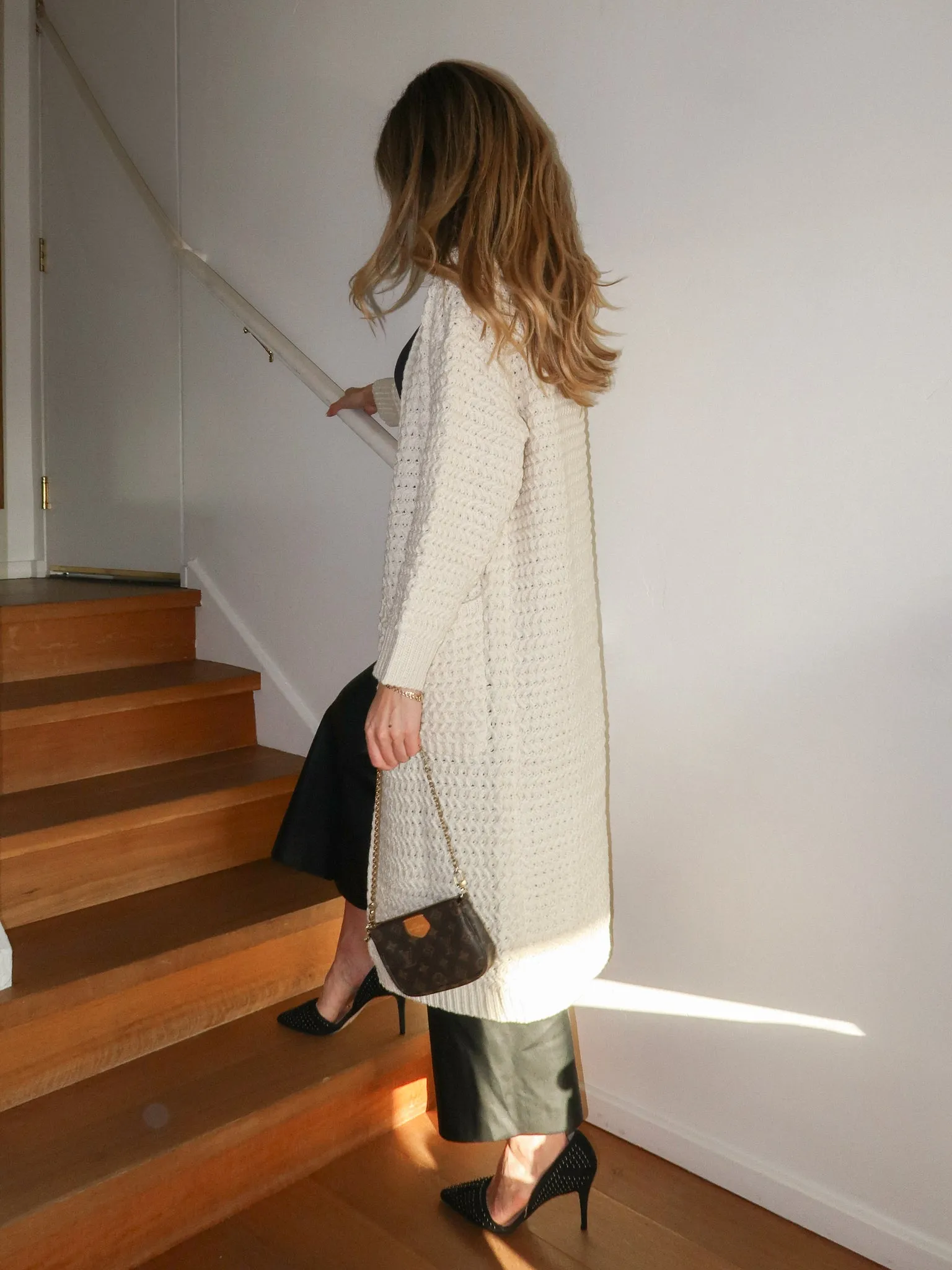 Snowflake Long Cardigan in Cream