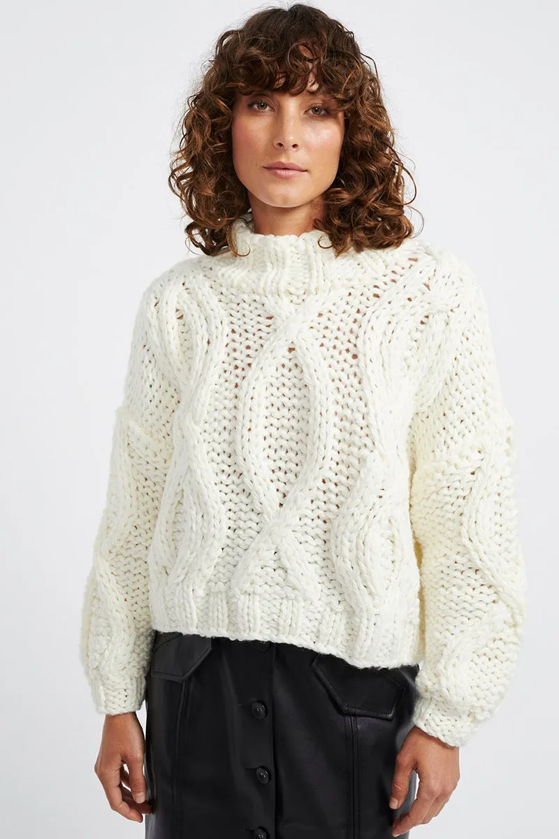 Staple - Anita Cable Knit Jumper - Off White