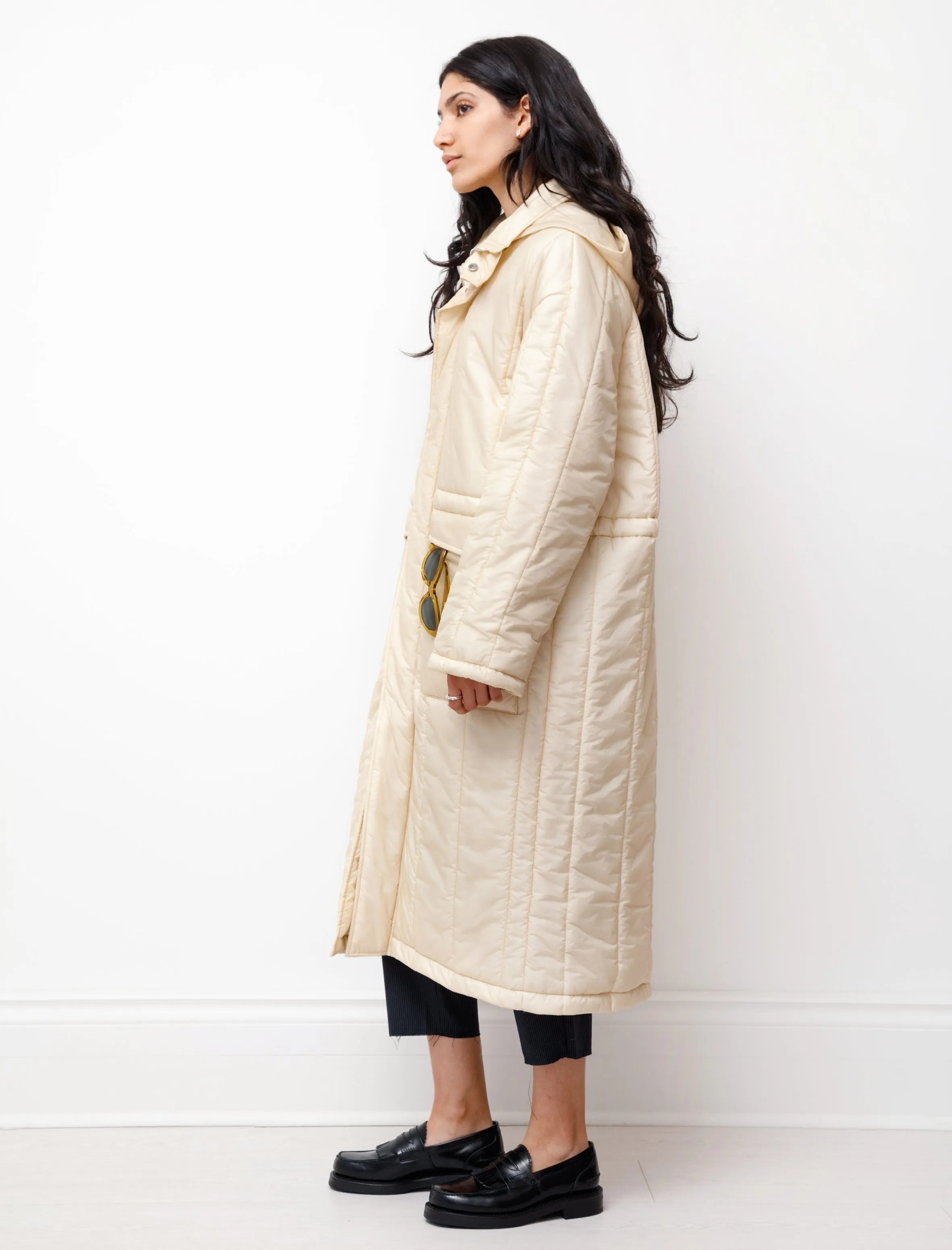 Super Light Airy Nylon Padded Coat Ivory