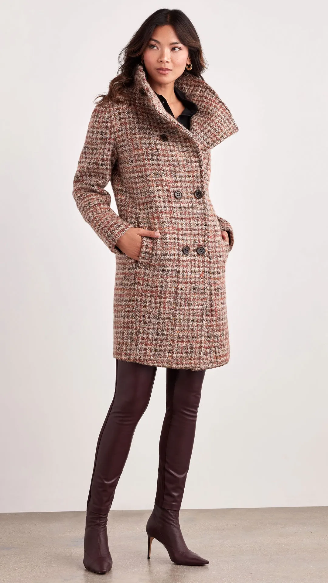 TWEED WOOL PEA COAT