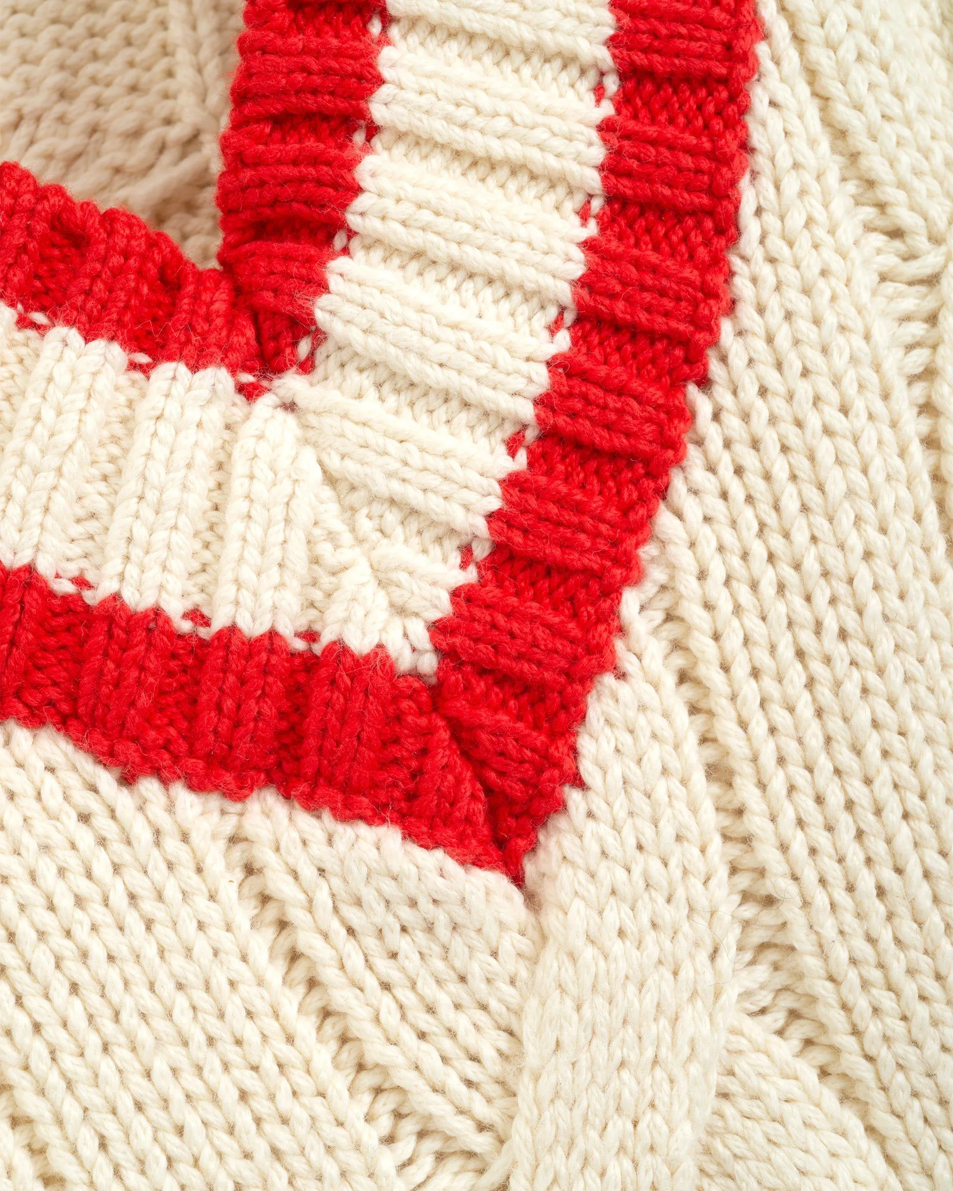 Varsity Cable Knit Cotton Sweater