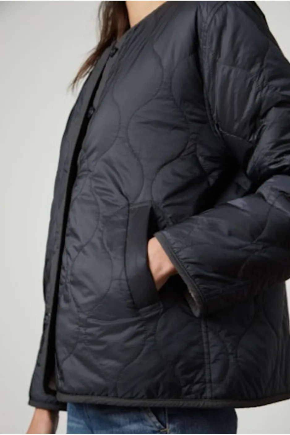 Velvet by Graham & Spencer Marissa 05 Quilted Sherpa Jacket | Navy | Clearance Final Sale