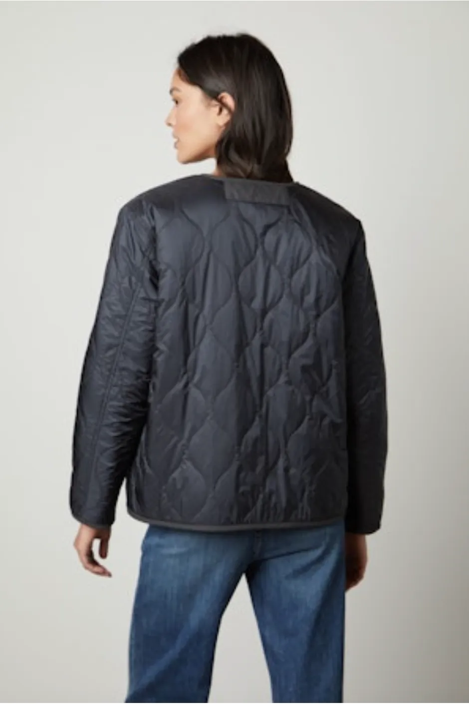 Velvet by Graham & Spencer Marissa 05 Quilted Sherpa Jacket | Navy | Clearance Final Sale