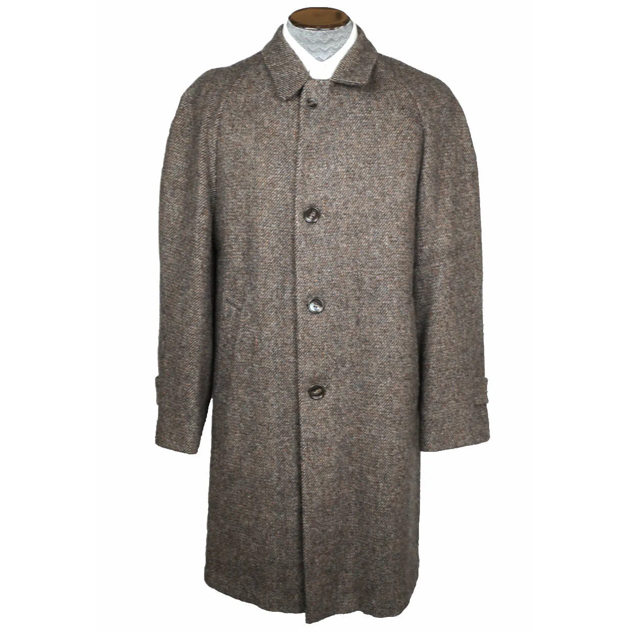 Vintage 1960s Harris Tweed Overcoat Size Mens Coat Size Medium