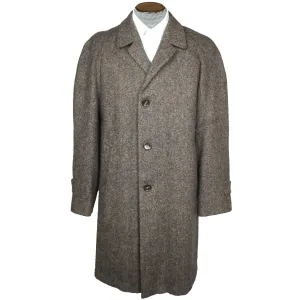 Vintage 1960s Harris Tweed Overcoat Size Mens Coat Size Medium