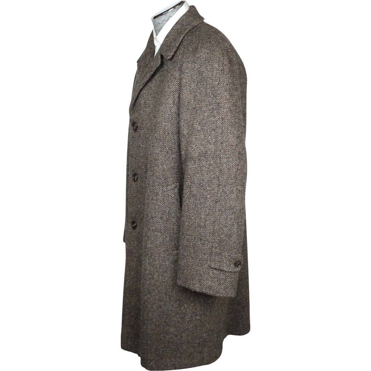 Vintage 1960s Harris Tweed Overcoat Size Mens Coat Size Medium