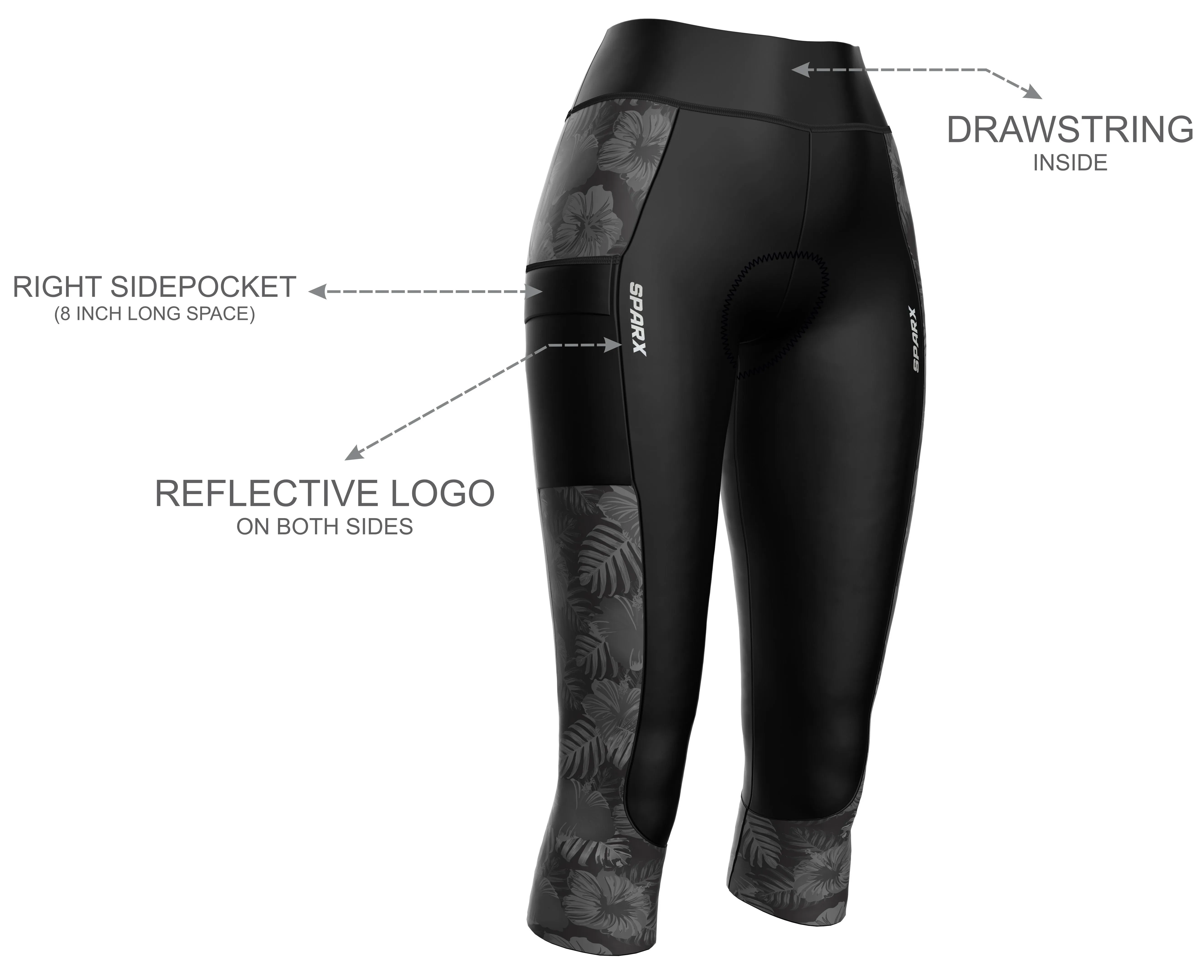 Women Gray Forest Cycling Tights