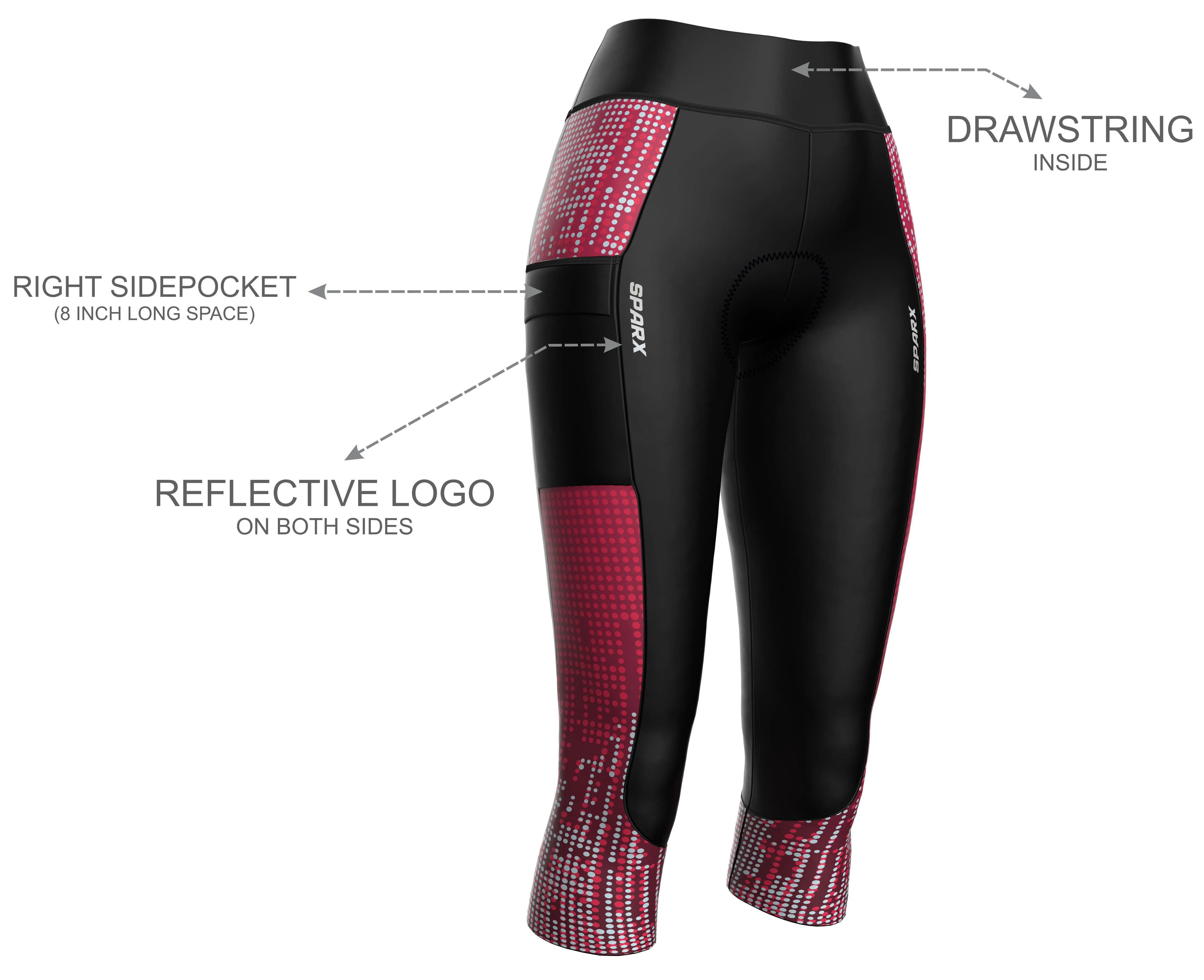 Women Red Dots Cycling Tights