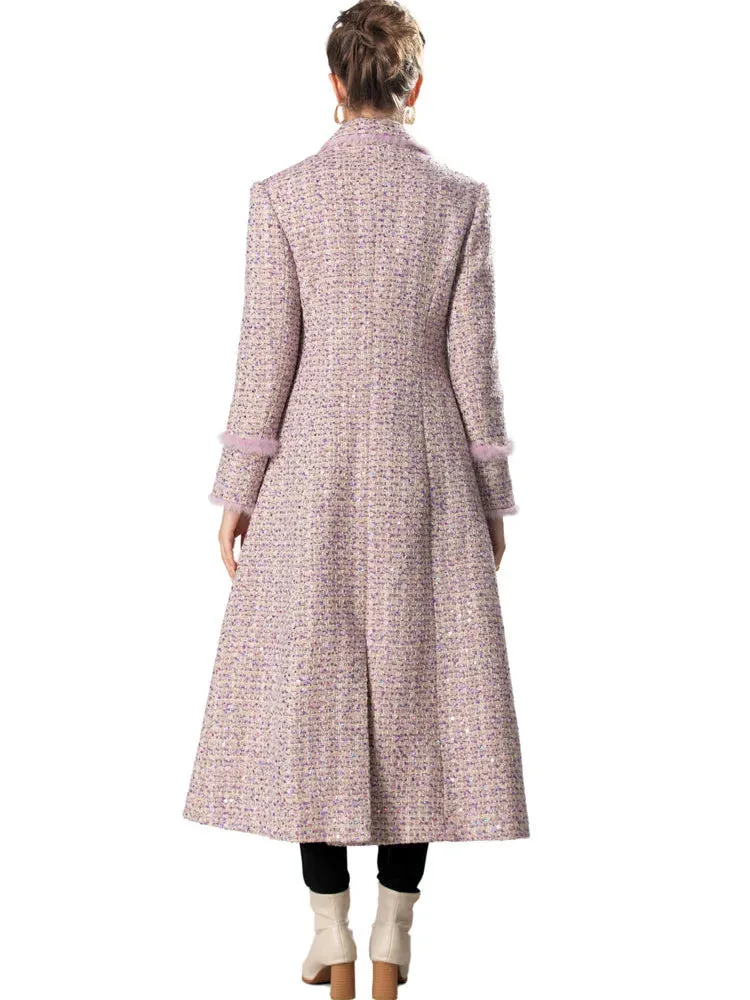 Women's Elegant Tweed Overcoat & Trench Coat