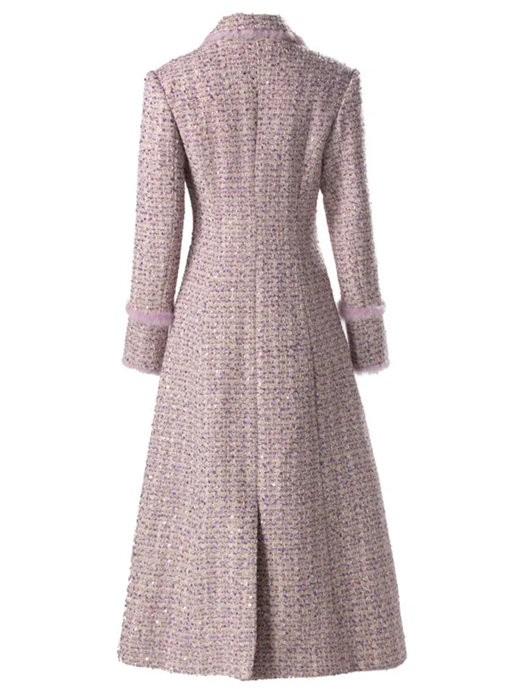 Women's Elegant Tweed Overcoat & Trench Coat