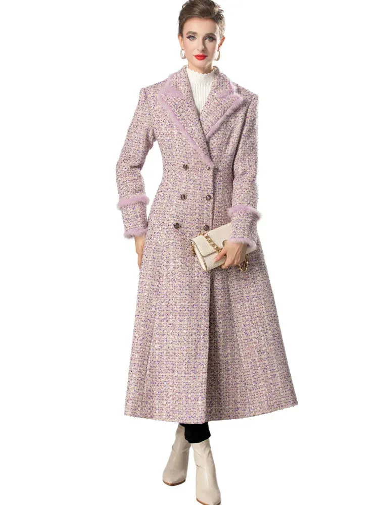 Women's Elegant Tweed Overcoat & Trench Coat