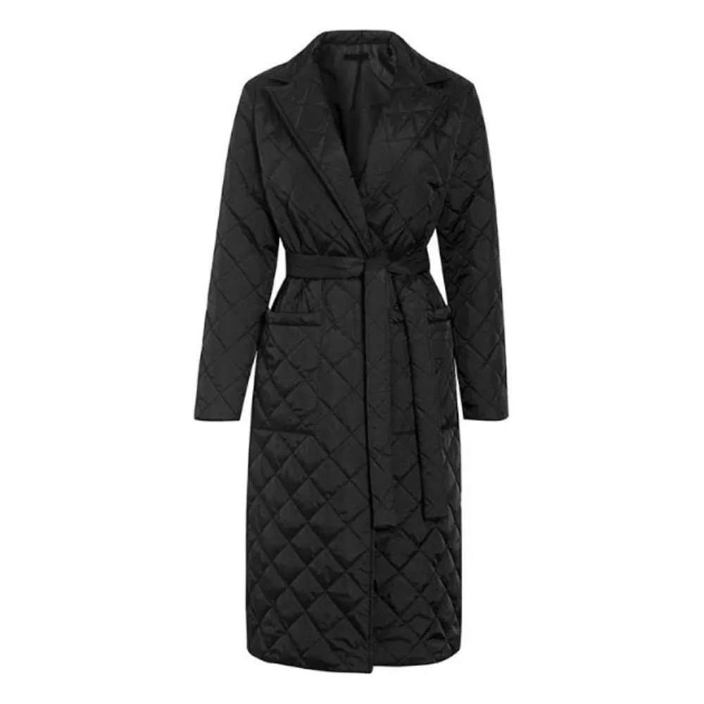 Women's Quilted Cotton Padded Long Coat