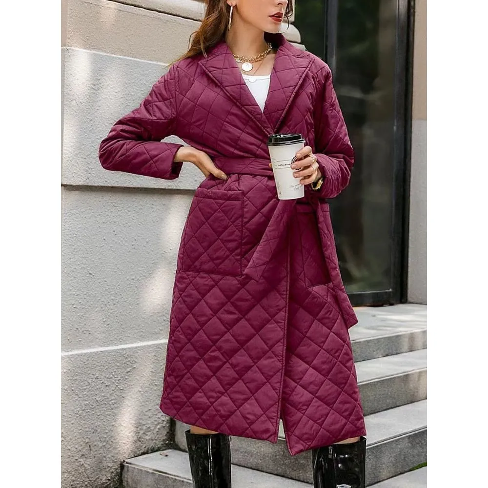 Women's Quilted Cotton Padded Long Coat