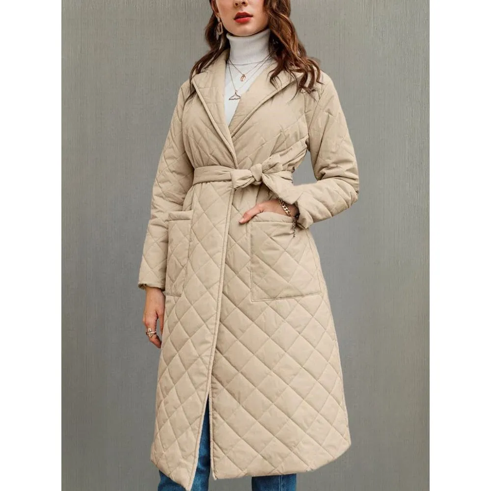 Women's Quilted Cotton Padded Long Coat